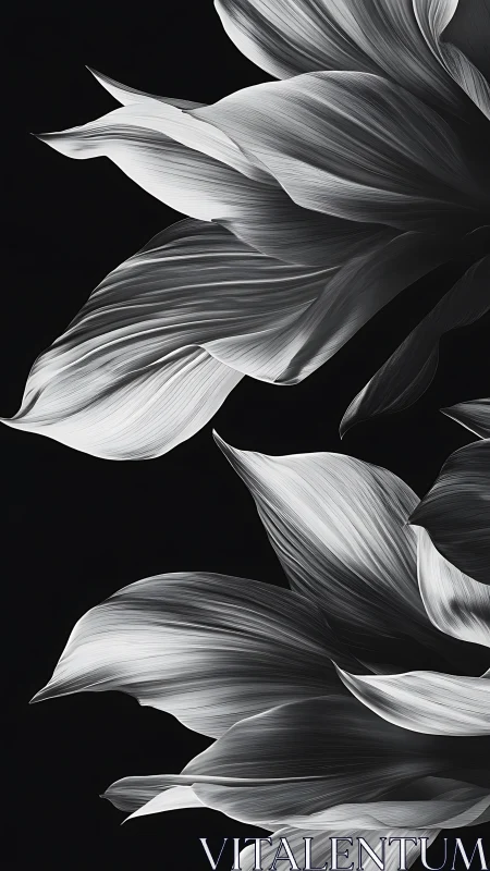 Monochromatic Betta Fish Fins: Graceful Form Study in Grayscale