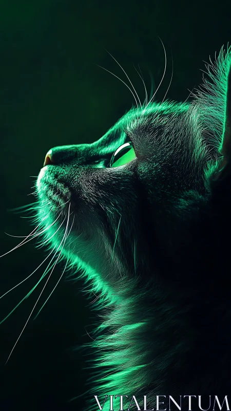 Neon-Whisker Feline Gazes Into The Electric Abyss.
