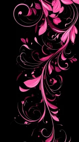 Curved neon petals climb the night like swirling fireworks