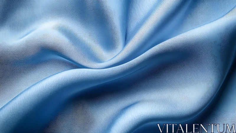 Layered blue fabric with flowing folds and sculptural texture