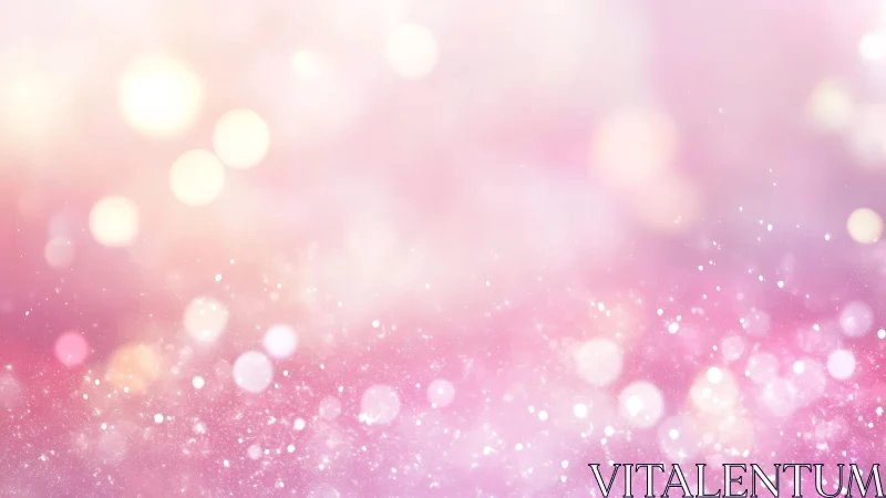 Soft Pink Bokeh Background with Glitter Effect, Pastel Style.