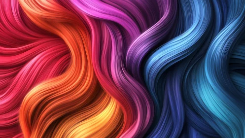 Multicolor filament waves form densely layered, high-gloss ribbons