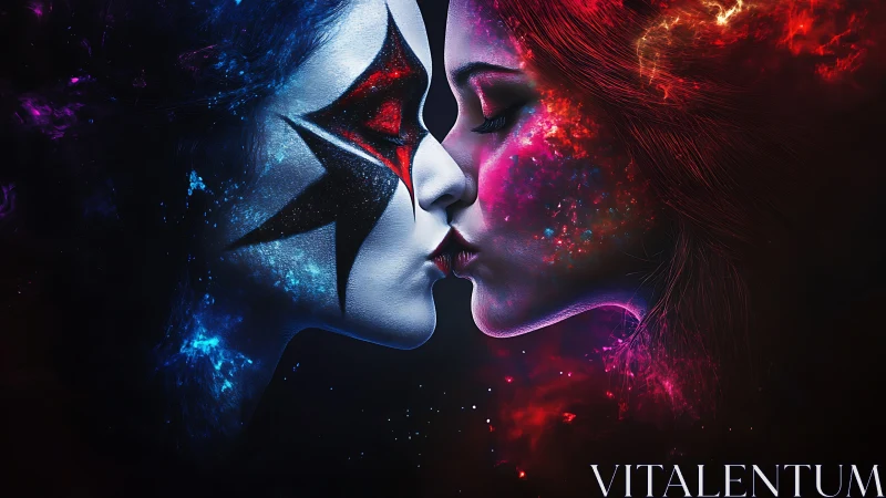 Cosmic Connection: Two Souls Meeting in Vibrant Light