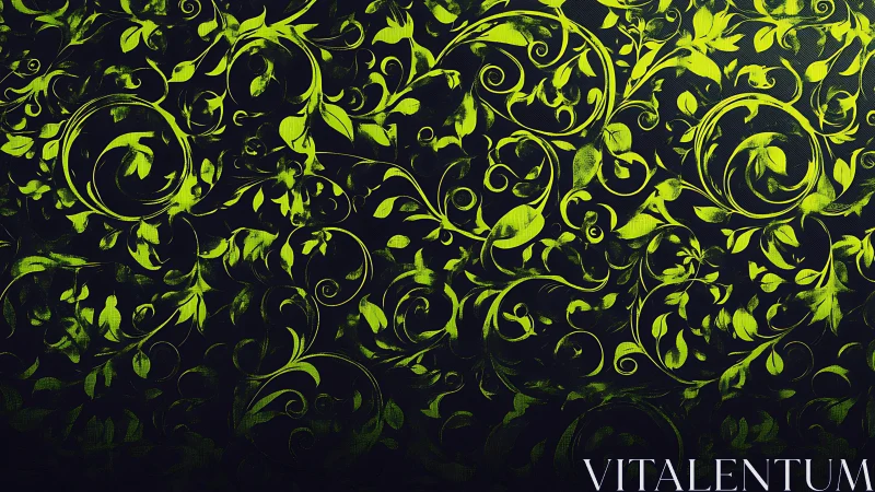 Neon vines curl across midnight canvas in glowing whispers