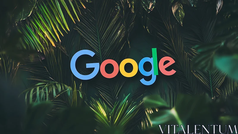 Google's Colorful Logo Nestled in Lush Jungle Greens.