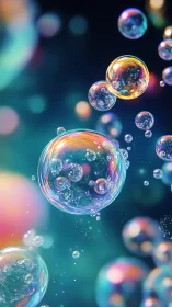 Transparent spherical bubbles float in a shallow depth render