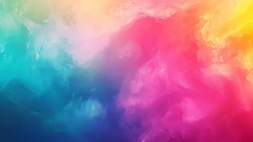 Soft rainbow cloudburst drifting through a dreamy sky.