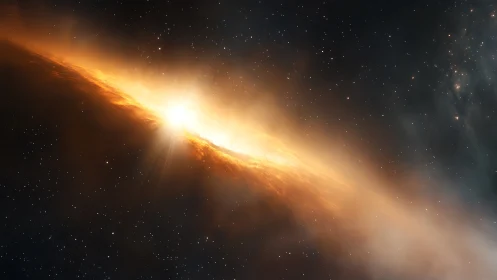 Stellar accretion disk blazes with radiant cosmic light.