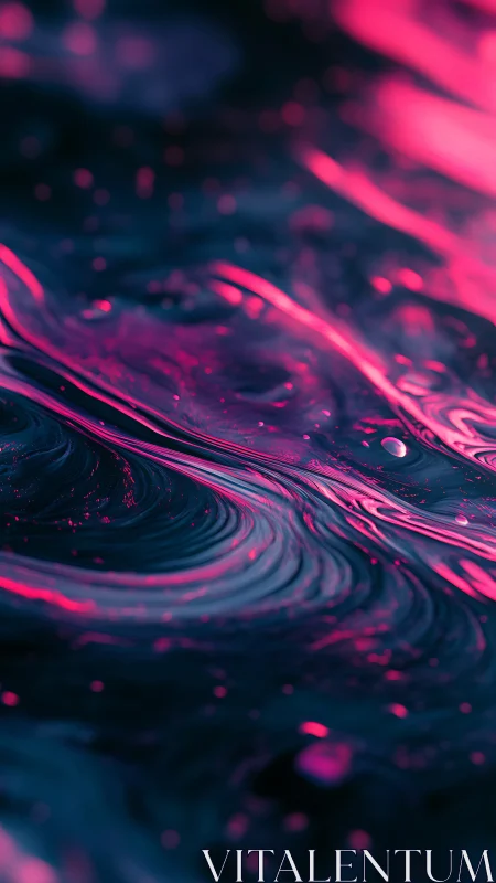 Photorealistic neon liquid surface with flowing wave contours.