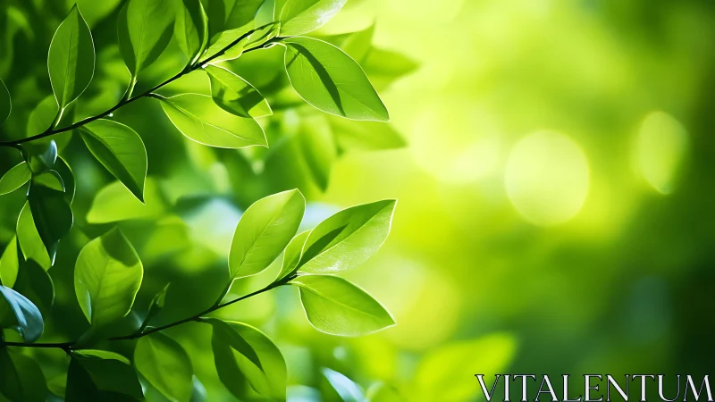 Photorealistic verdant foliage with luminous bokeh field.