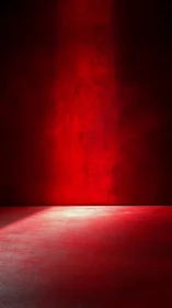Red textured room with spotlight on empty floor surface
