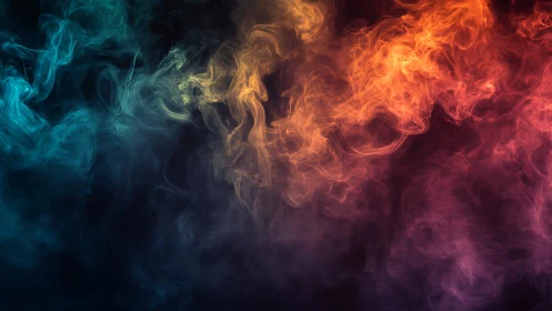 Soft swirling nebula of rainbow smoke and glowing color.