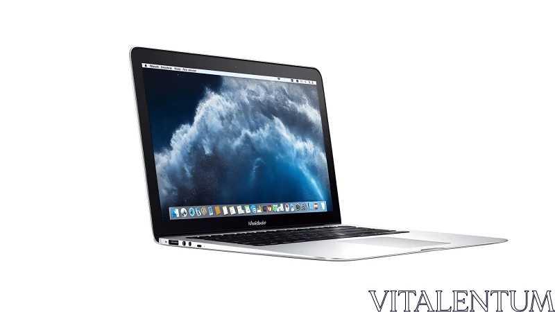 Photorealistic ultra-slim laptop on white product backdrop.