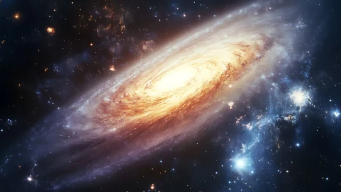 Spiraling starlit galaxy glowing like a cosmic campfire.