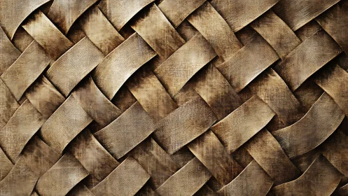 Interwoven metallic ribbons create a warm rustic surface