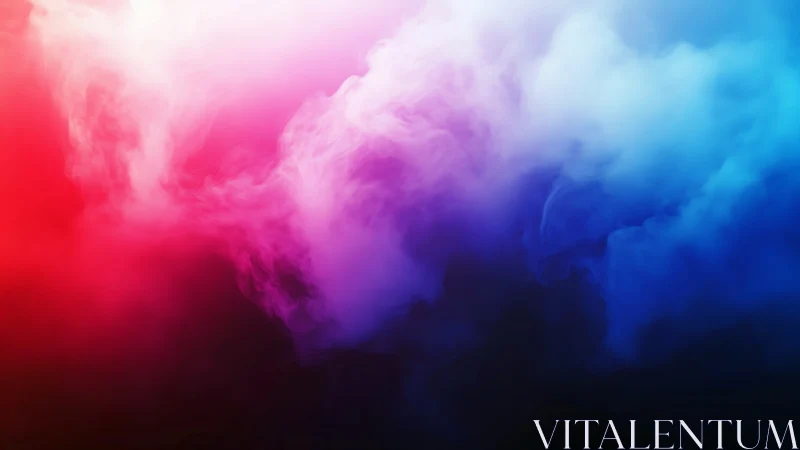 Vibrant red to blue colored smoke cloud gradient background.
