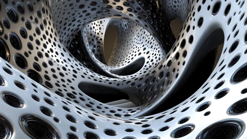 Parametric metallic torus lattice undulates in continuous loops