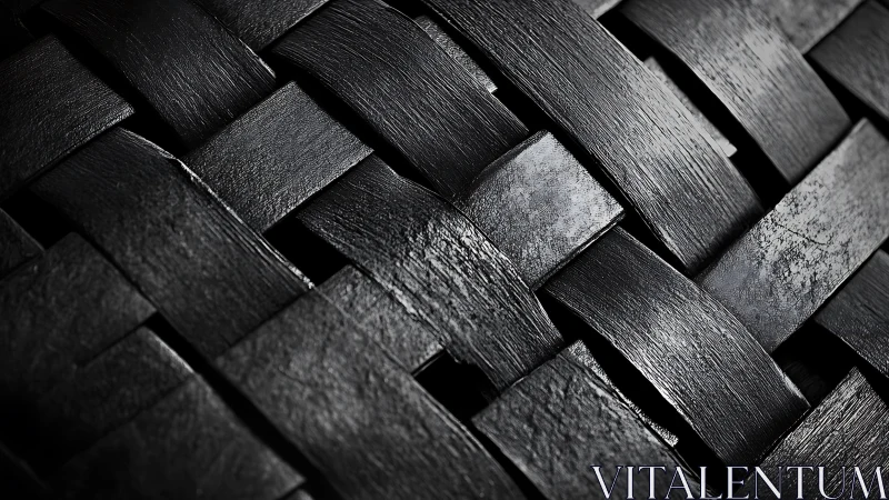 Close view shows interwoven black textured strips in detail