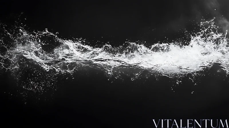 Dynamic water splash arcs across a dark minimalist backdrop