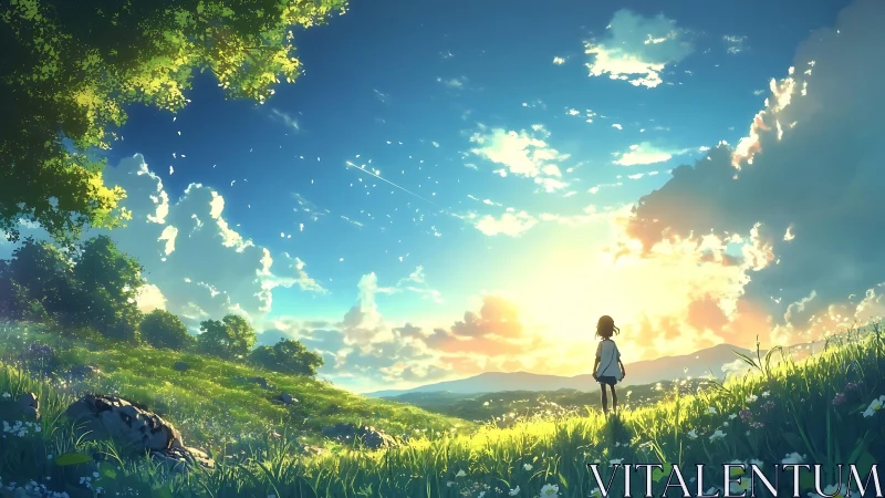 Sunlit hilltop welcomes a quiet moment of wonder and hope