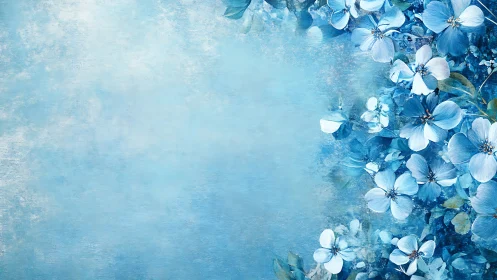Serene Blue Blooms Against Textured Sky