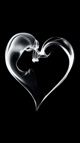 Translucent smoke forms a symmetrical heart contour shape