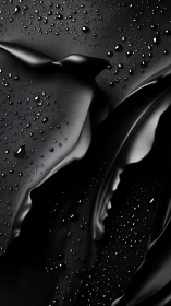 Hydrophobic black surface microtopography with liquid droplets.