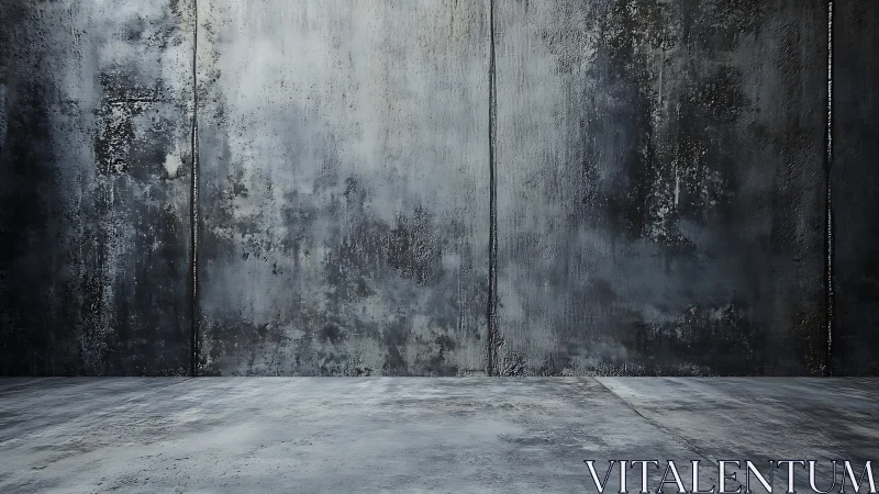 Industrial concrete wall backdrop with worn textured floor.