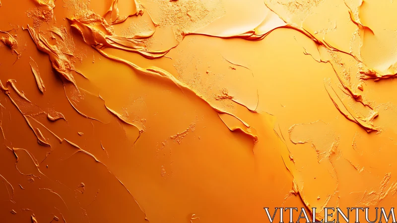 Golden orange paint swirls in a cozy abstract glow.