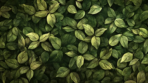 Gentle forest leaves create a soothing, leafy green tapestry