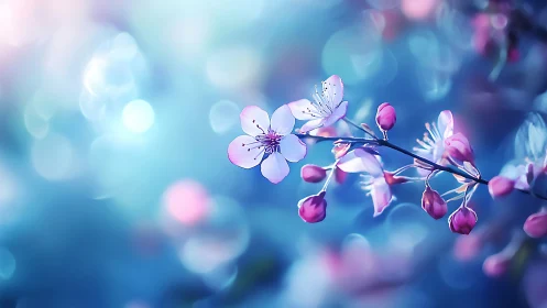 Blossom Reverie: Luminescent Petals Drift Through Dreamscape.