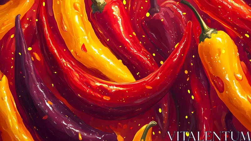 Digital rendering shows overlapping curved chili peppers cluster