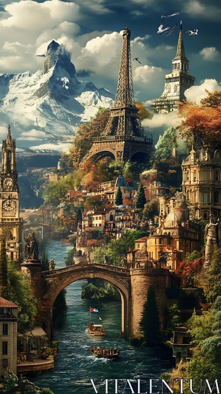 Continents fold together as rivers stitch a dream cityscape