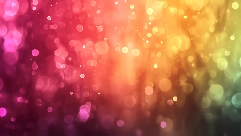 Colorful bokeh lights abstract background in vibrant gradient style.