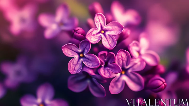 Purple Lilac Flowers in Selective Focus Bloom