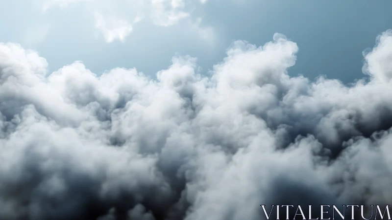 Soft dense clouds filling the sky in bright daylight.