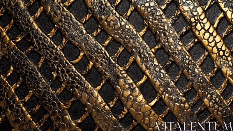 Luxurious Gold and Black Snake-Patterned Abstract Texture Design.