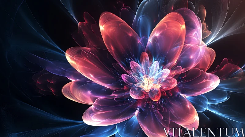 Vibrant fractal flower glowing in deep cosmic space.