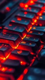 Glowing gaming keyboard keys wrapped in cozy neon light.