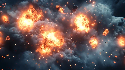 Explosive Fireworks Light Up the Sky with Breathtaking Energy