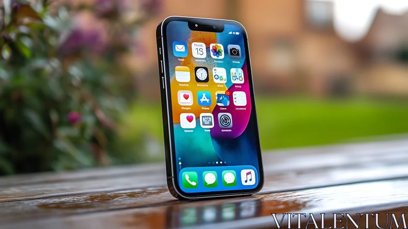 Modern iPhone Displaying Vibrant iOS Customization in Outdoor Sunlight.