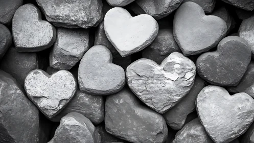 Monochromatic Heart-Shaped Stone Aggregate Formation.