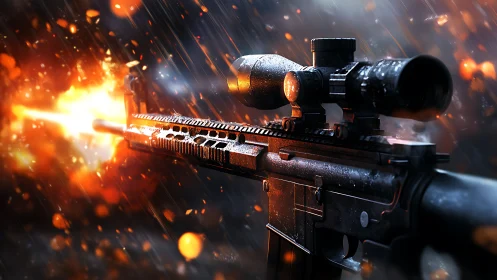 Rifle's Fiery Moment in Action-Packed Adventure.