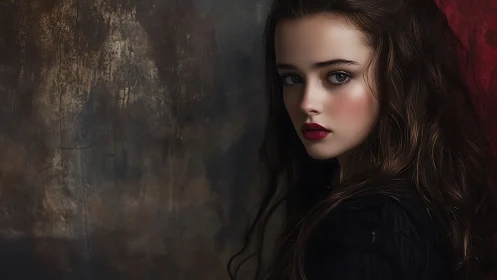 Velvet gaze in chiaroscuro portrait of a brooding muse.