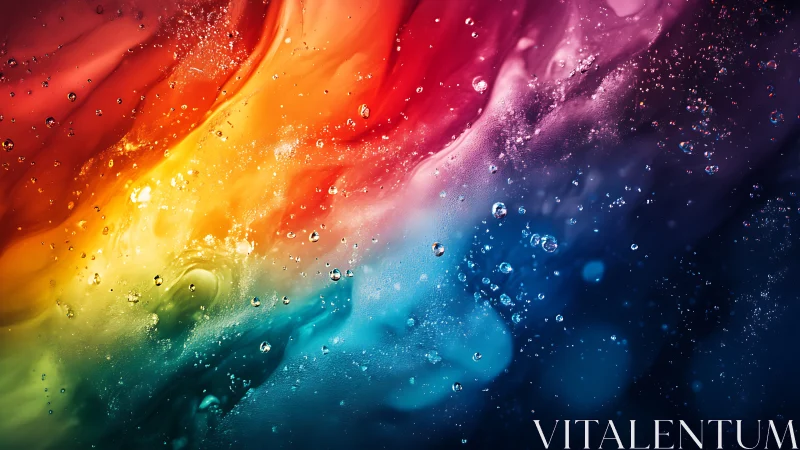 Colorful liquid swirls shimmer gently with bright cosmic energy