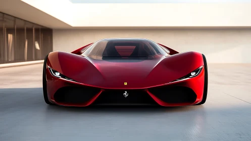 Sleek red supercar glows with modern power and quiet confidence