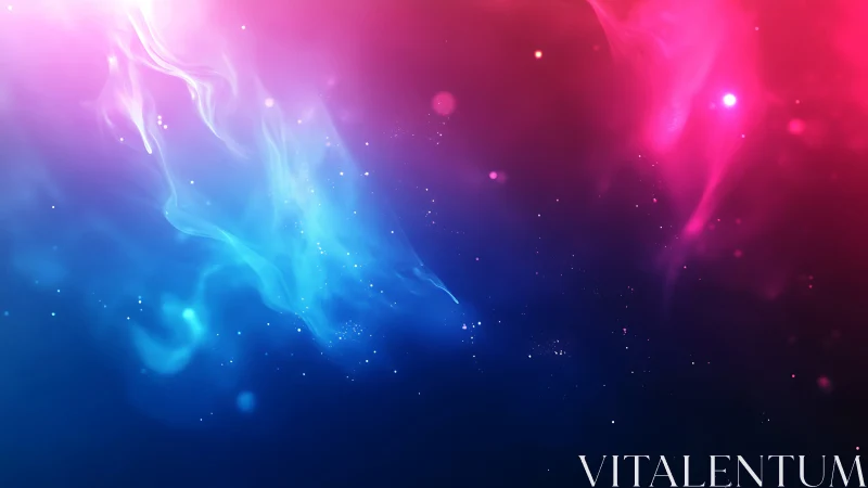 Digital nebula gradient with luminous bokeh particle field.