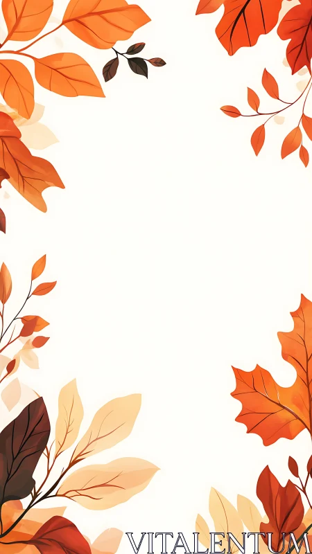Autumn foliage border frames a bright seasonal background.