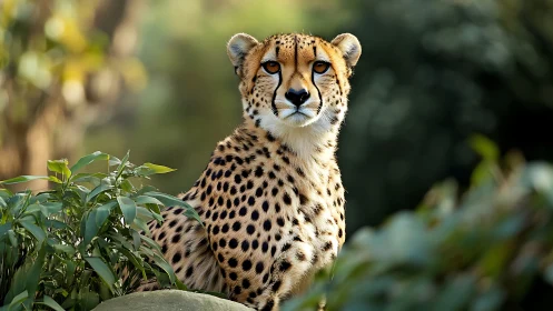 Cheetah portrait in shallow-depth natural habitat lighting