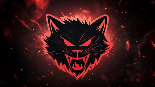 Stylized red and black wildcat head logo on dark backdrop.